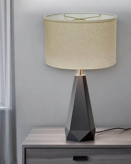 Dark Brown Linen Oval Lamp Shade