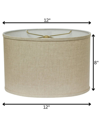 Dark Brown Linen Oval Lamp Shade