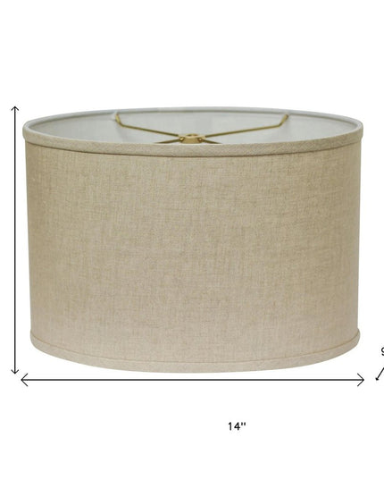 Dark Brown Linen Oval Lamp Shade