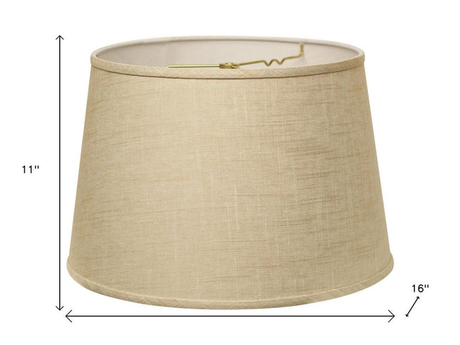 16" Light Wheat Rounded Empire Slanted Linen Lampshade