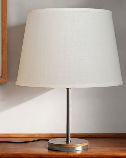 16" White Rounded Empire Slanted Linen Lampshade