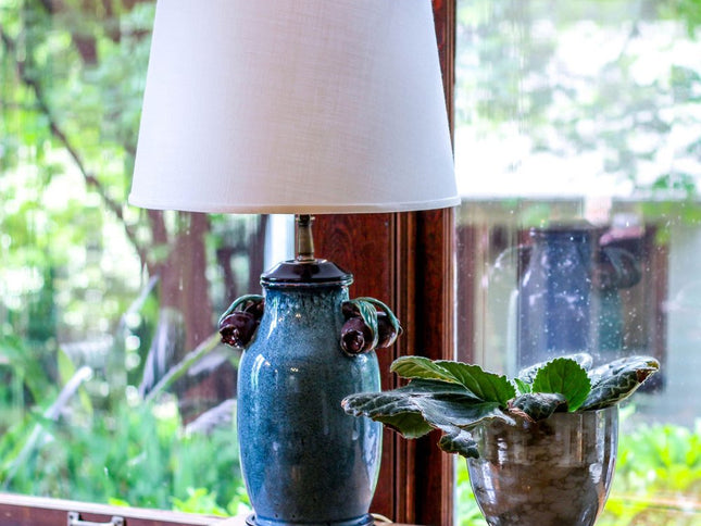 16" White Rounded Empire Slanted Linen Lampshade