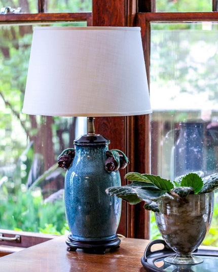 16" White Rounded Empire Slanted Linen Lampshade