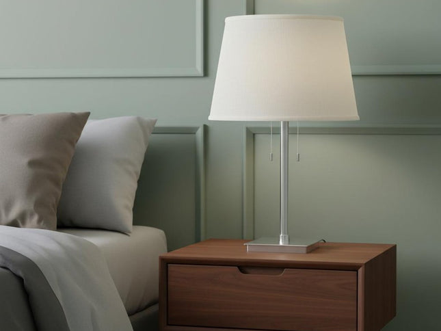 White Linen Empire Lamp Shade