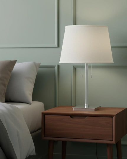 White Linen Empire Lamp Shade