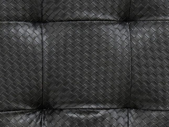 16" Gold Faux Leather Tufted Footstool