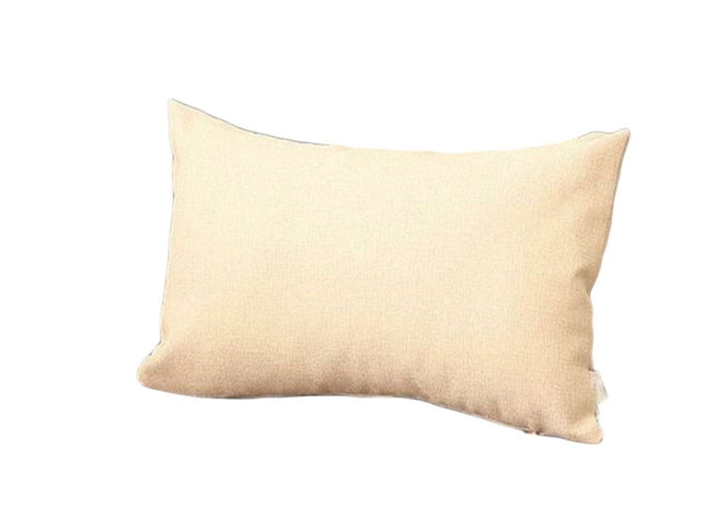Set of Two 12" X 20" Ivory Fabric Lumbar Throw Pillows
