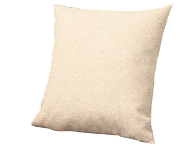 Set of Two 18" Ivory Fabric Throw Pillows