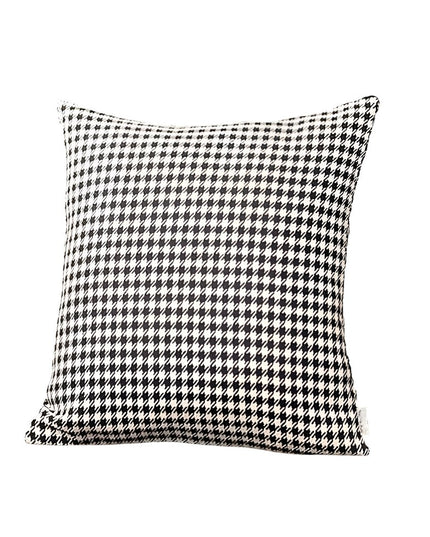Set of Two 18" Black and White Houndstooth Fabric Throw Pillows