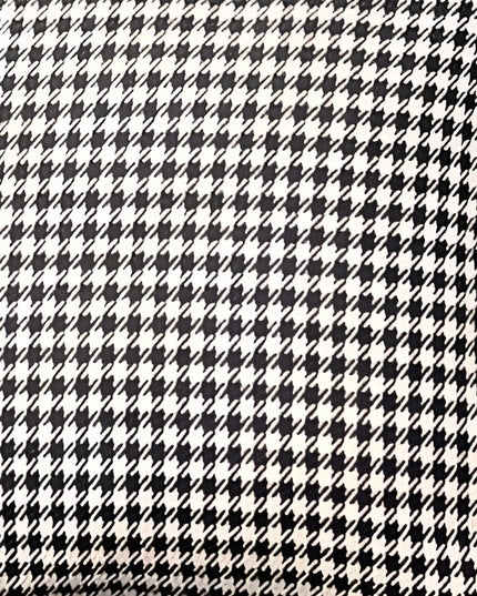 Set of Two 18" Black and White Houndstooth Fabric Throw Pillows