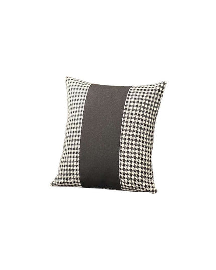 Set Of Two 18" X 18" White And Black Houndstooth Zippered Handmade Polyester Throw Pillow