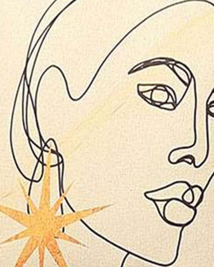 Set of Two 18" Beige and Black Throw Pillow