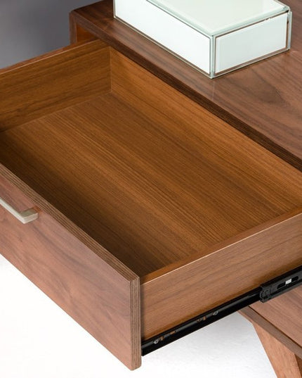 18" Wood and Solid Wood Two Drawer Nightstand