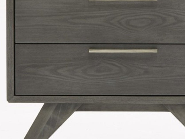 18" Solid Wood and Wood Two Drawer Nightstand