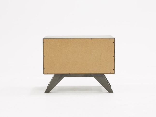 18" Solid Wood and Wood Two Drawer Nightstand