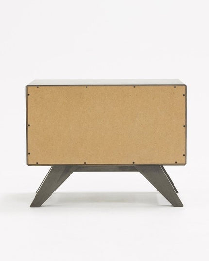 18" Solid Wood and Wood Two Drawer Nightstand