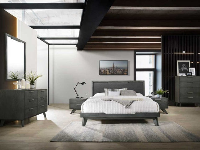 18" Solid Wood and Wood Two Drawer Nightstand