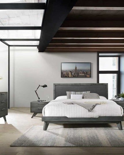 18" Solid Wood and Wood Two Drawer Nightstand