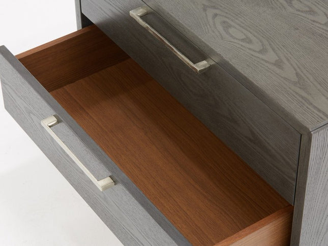 18" Solid Wood and Wood Two Drawer Nightstand