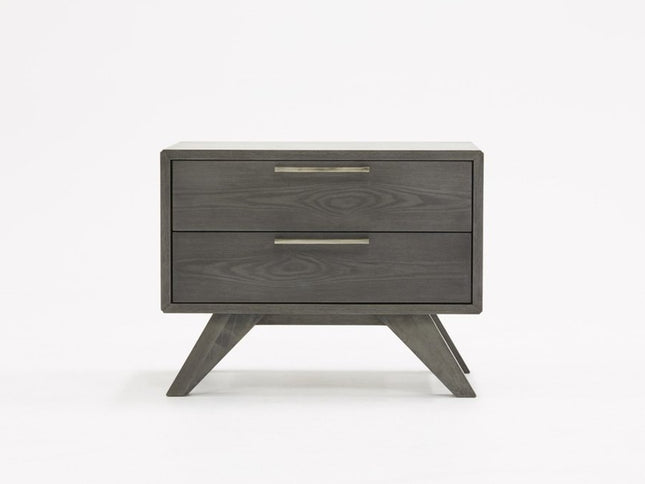 18" Solid Wood and Wood Two Drawer Nightstand