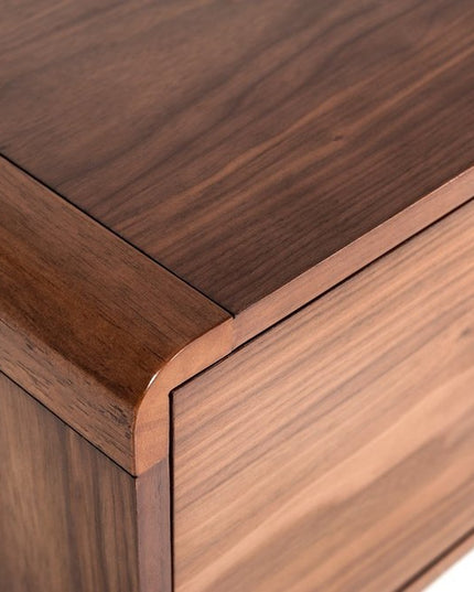 Modern Mid Century Walnut Nightstand with Single Drawer