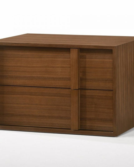 19" Solid Wood and Wood Two Drawer Nightstand