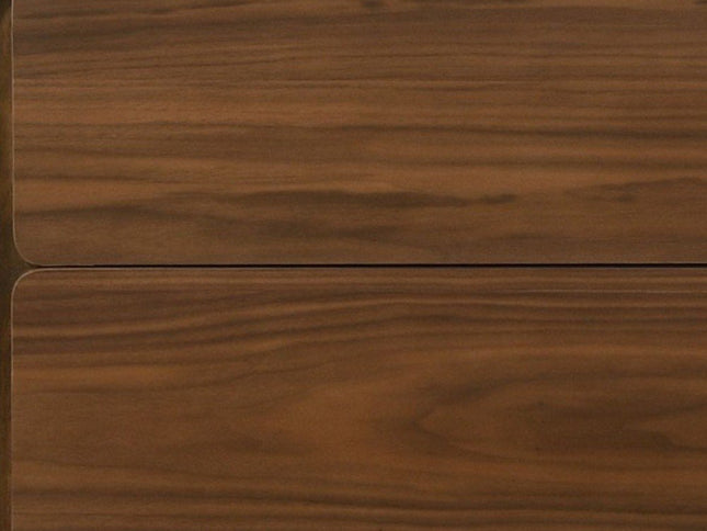 Modern Walnut Brown Nightstand with Two Drawers