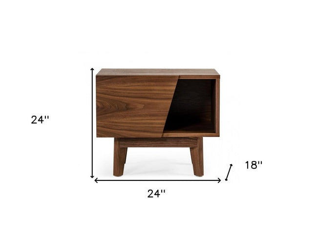 24" Wood One Drawer Nightstand
