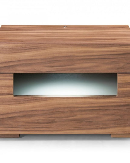 16" Wood Lighted Two Drawer Nightstand