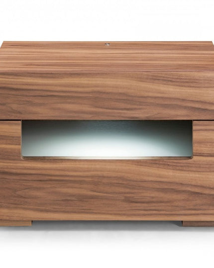 16" Wood Lighted Two Drawer Nightstand