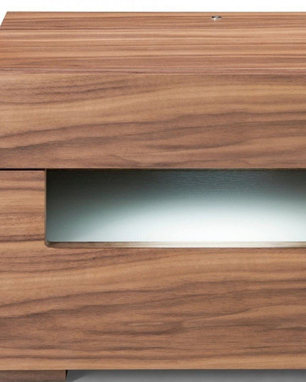 16" Wood Lighted Two Drawer Nightstand