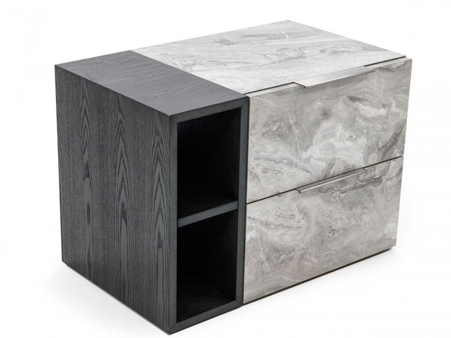 18" Wood Two Drawer Nightstand