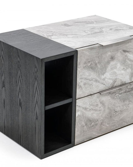 18" Wood Two Drawer Nightstand