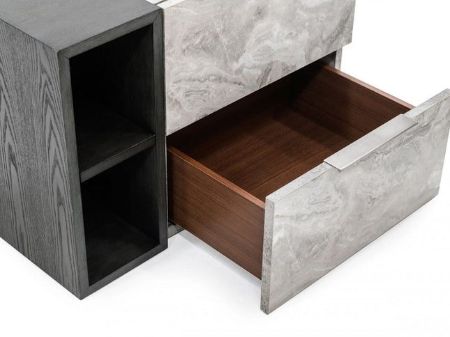 18" Wood Two Drawer Nightstand