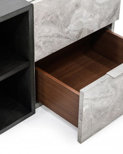 18" Wood Two Drawer Nightstand