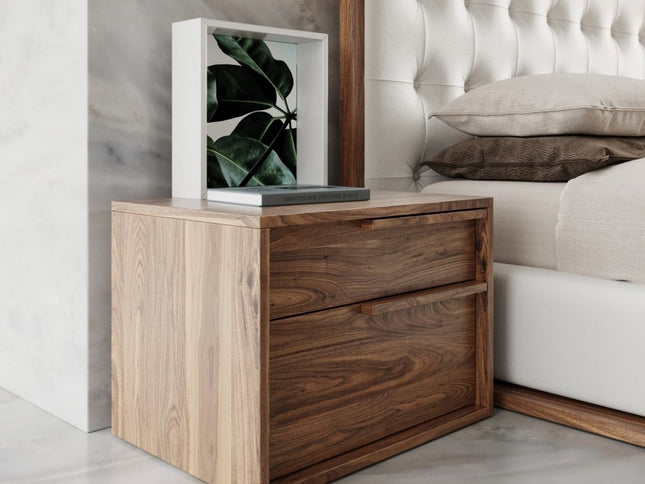 18" Wood Two Drawer Nightstand