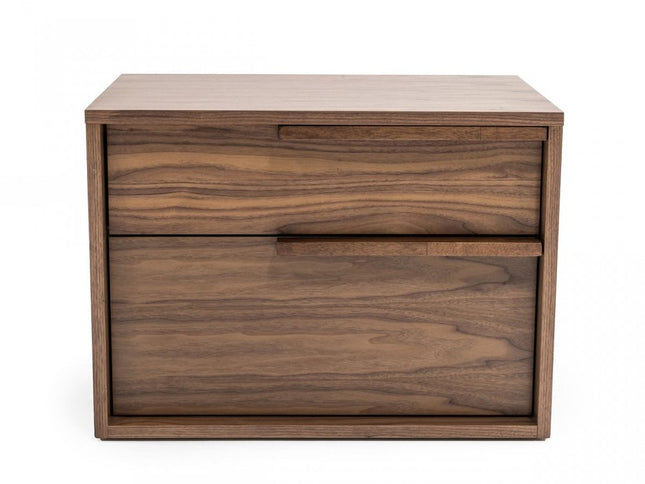 18" Wood Two Drawer Nightstand