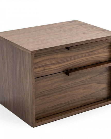 18" Wood Two Drawer Nightstand