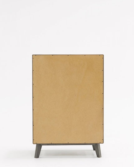 30" Grey Wash Solid Wood Five Drawer Chest