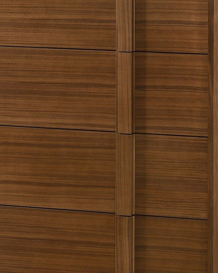 36" Walnut Brown Wood Contemporary Five Drawer Dresser