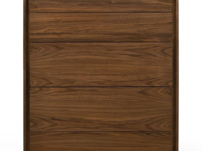 59" Walnut Solid Wood Six Drawer Double Dresser