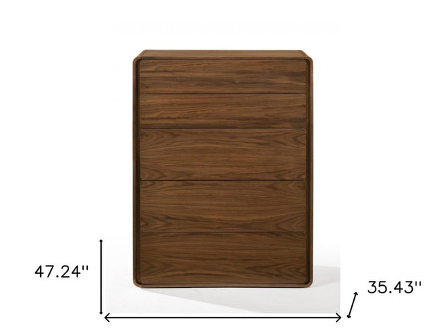 59" Walnut Solid Wood Six Drawer Double Dresser