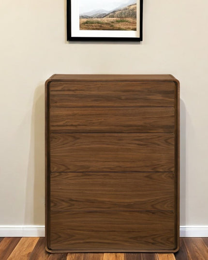 59" Walnut Solid Wood Six Drawer Double Dresser