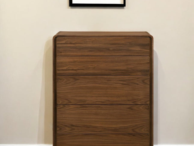 59" Walnut Solid Wood Six Drawer Double Dresser