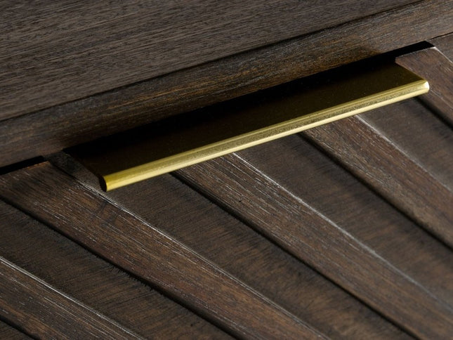 39" Dark Acacia Solid Wood Five Drawer Dresser