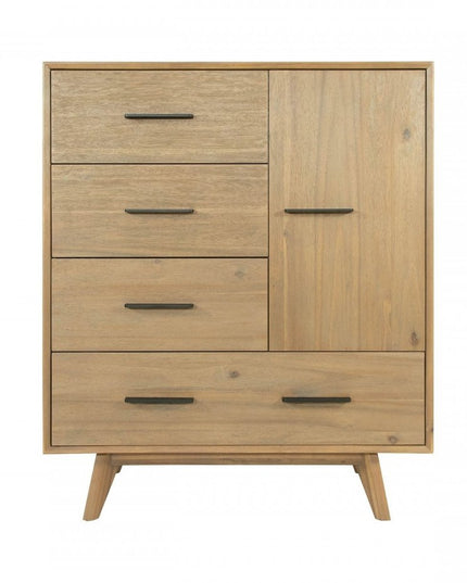 39" Walnut Solid Wood Four Drawer Gentlemans Chest