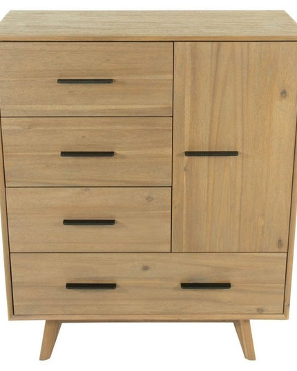 39" Walnut Solid Wood Four Drawer Gentlemans Chest