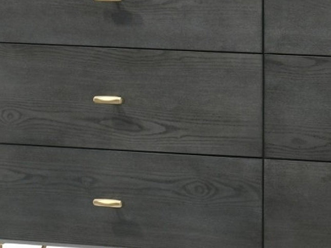 51" Grey Manufactured Wood Six Drawer Double Dresser