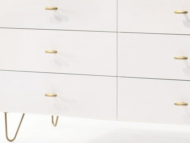 30" White Manufactured Wood Five Drawer Chest