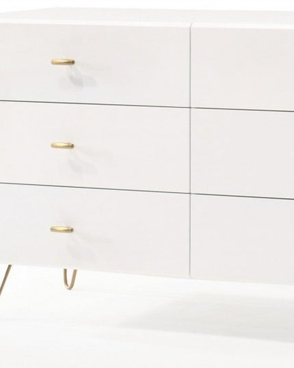 30" White Manufactured Wood Five Drawer Chest